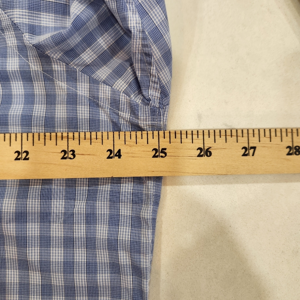 NWOT ETON Button Up Shirt 18 46 Contemporary Blue Check Gingham 100% Cotton - Picture 9 of 13